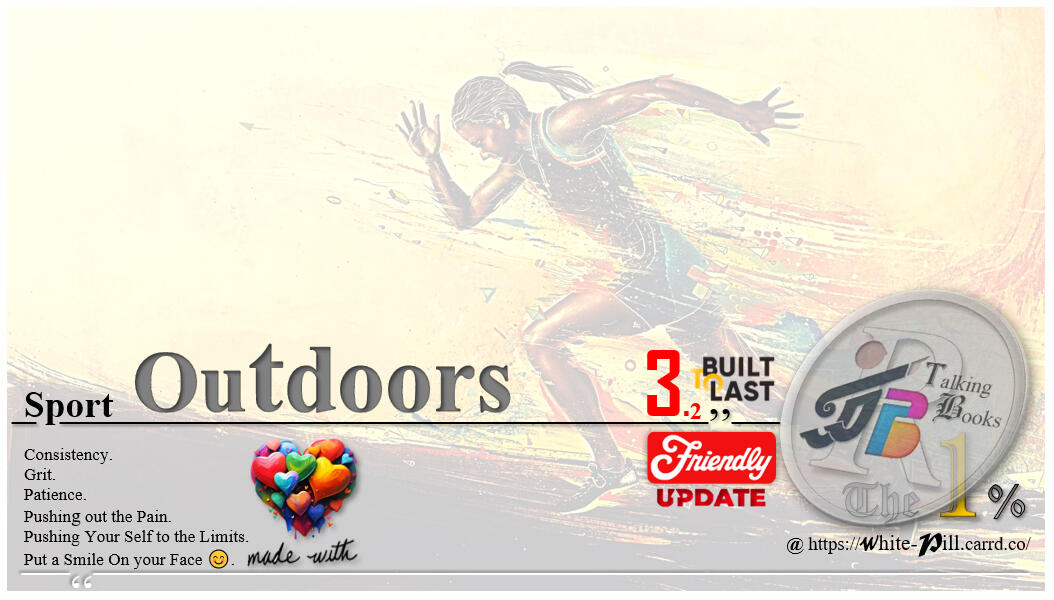 Sport #Consistency. #Grit. #Patience. #Pushing_out_the_Pain. #Put_a_Smile_on_your_face. #talking_Books # white_pill #TBs_P_CEO